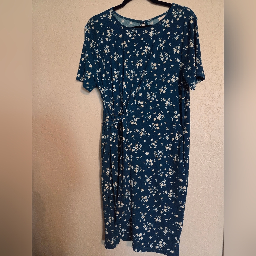 Kaileigh Floral Blue Dress SzXL - Picture 1 of 11